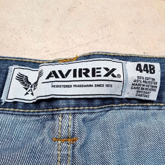 Avirex Denim Shorts Fits 42 Wide Leg Baggy Y2K Skater Long Inseam - Picture 3 of 6